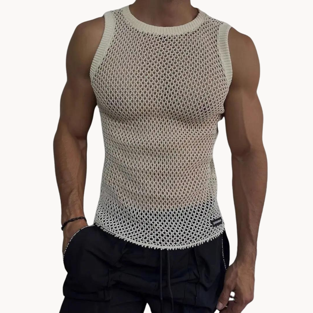 Men's Crochet Knit Tank Top