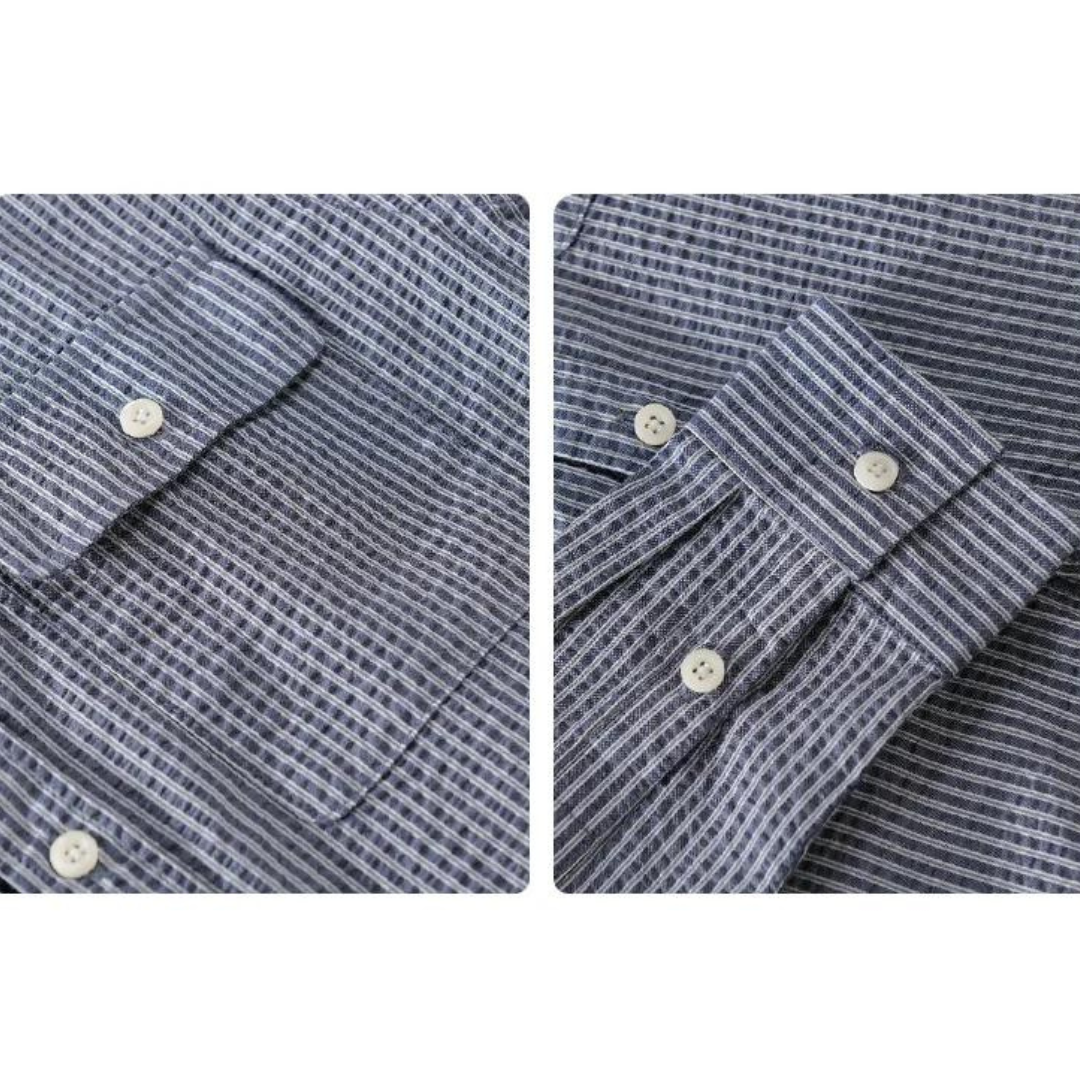 Men's Striped Cotton Button-Down Shirt