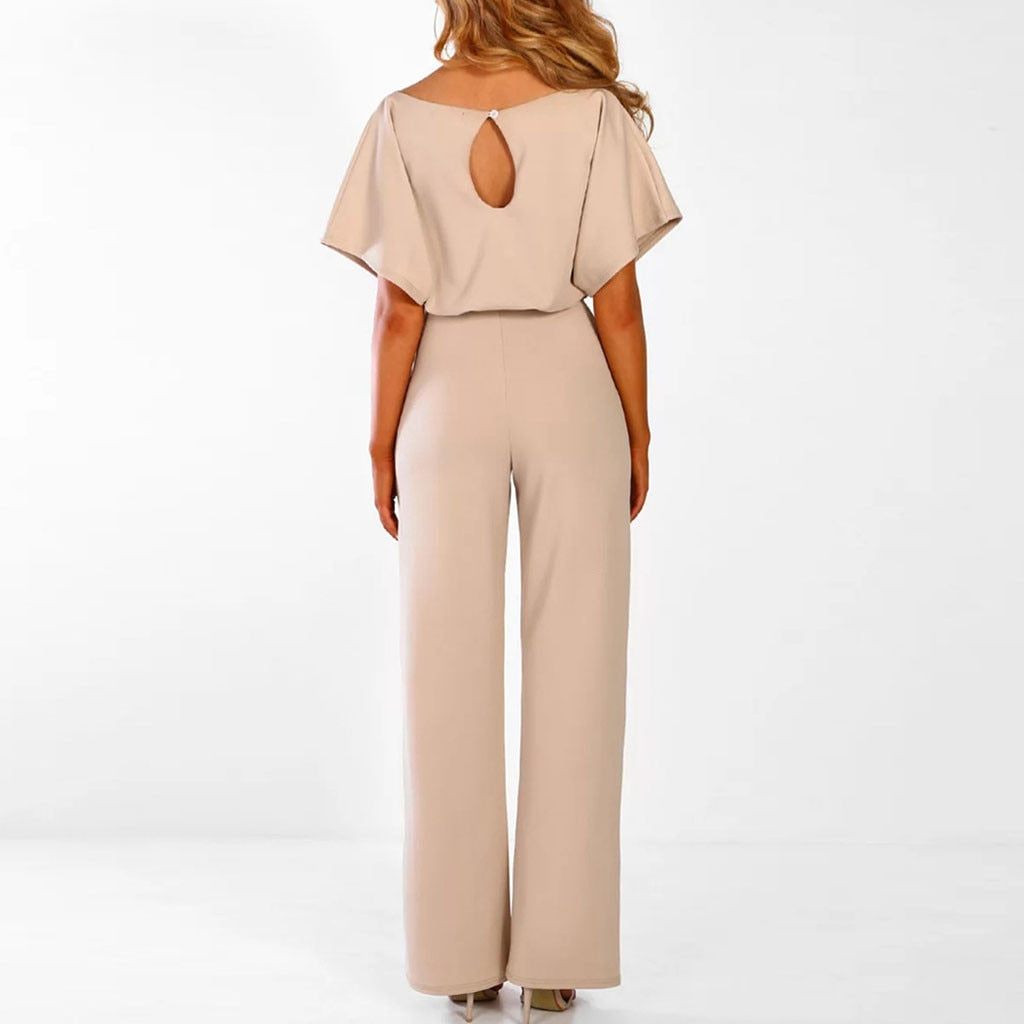 Wide-Leg Jumpsuit with Belted Waist